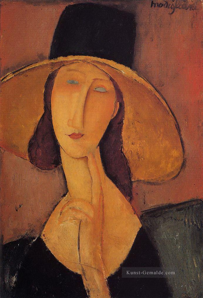 Porträt von Jeanne Hébuterne in einem großen Hut Amedeo Modigliani Ölgemälde